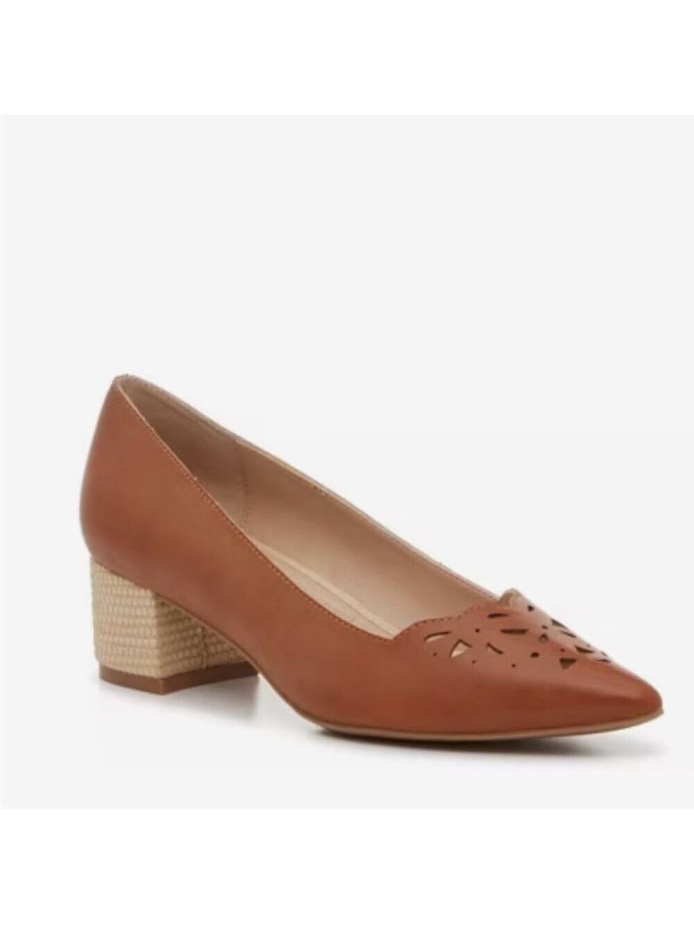 NWOB-Adrienne Vittadini Tan Graze Pointed Toe Vegan Leather Pumps - Size 9.5